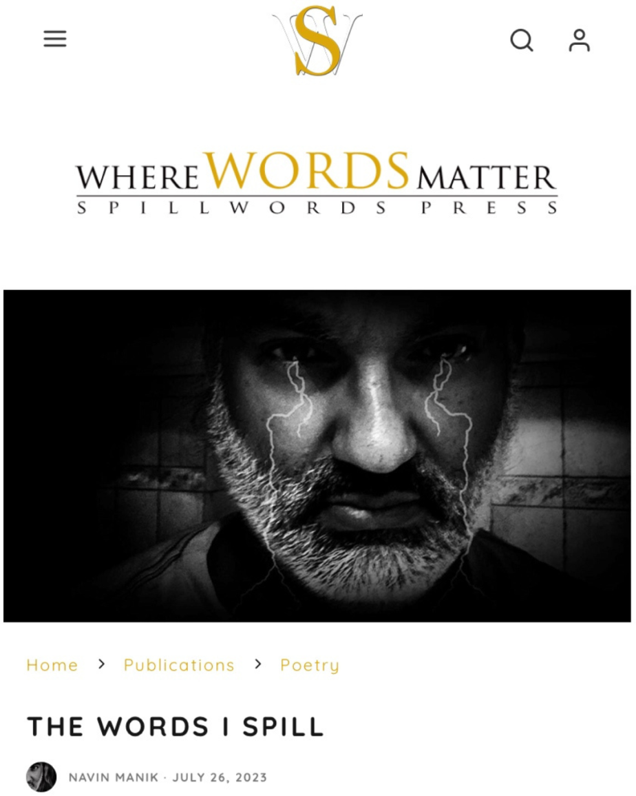 The Words I Spill, published in Spillwords Press