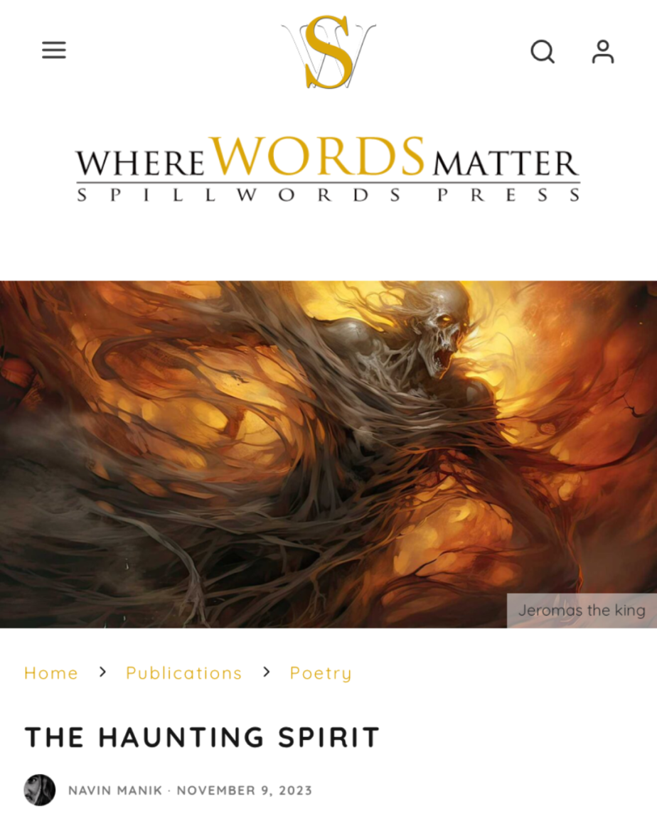 The Haunting Spirit, published in Spillwords Press